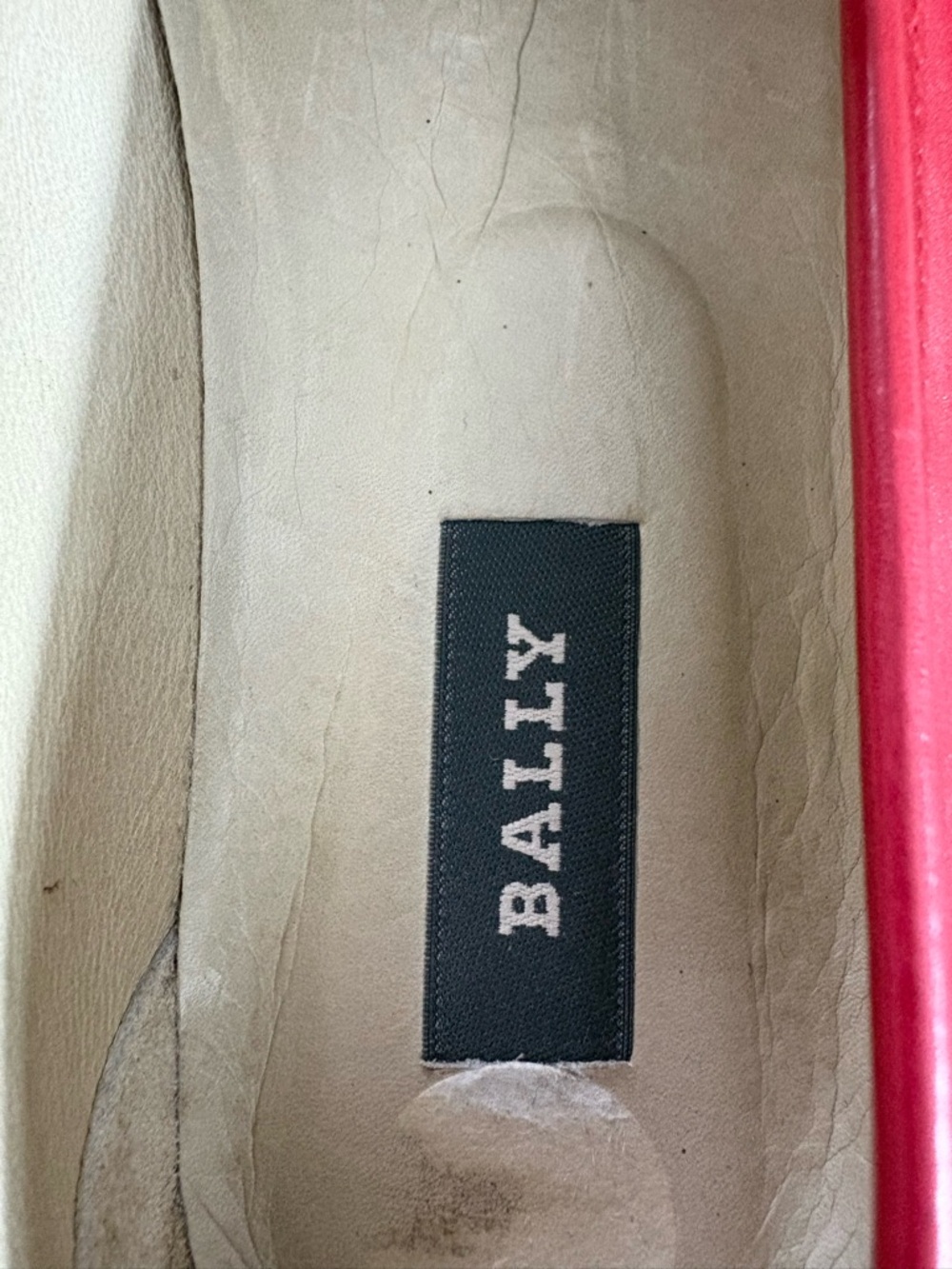 Bally Imogene Red Leather Loafers 7.5N Made In Italy Gold Bit Classic Luxury - Picture 9 of 12